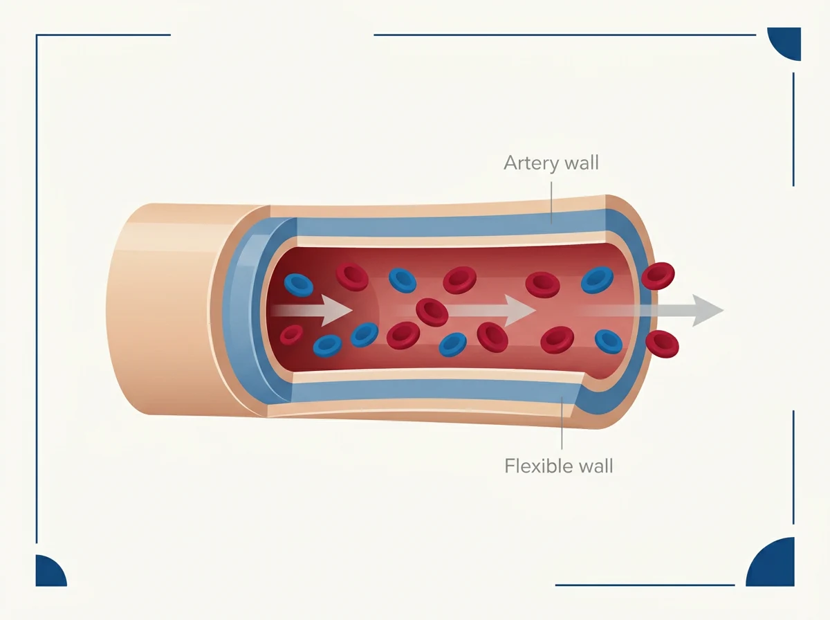 Clean medical illustration of a healthy artery supporting cardiovascular wellness
